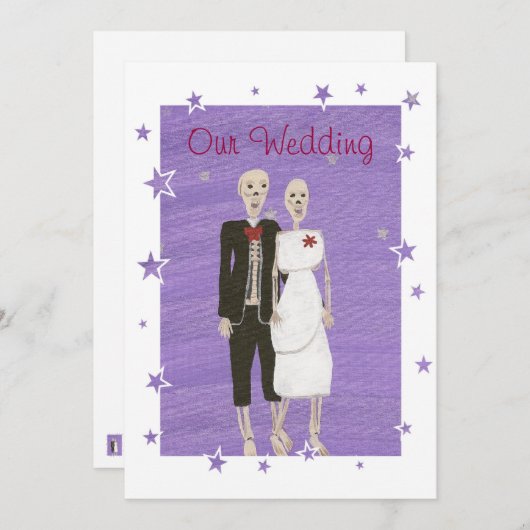 Skelet Halloween bruiloft uitnodigingen, op maat Kaart (Voorkant / Achterkant)