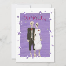 Skelet Halloween bruiloft uitnodigingen, op maat