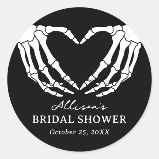 Skelet Halloween Bruiloftsfeest Ronde Sticker (Voorkant)