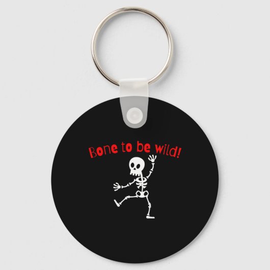 Skelet Halloween Funny Bone Wild Sleutelhanger (Voorkant)
