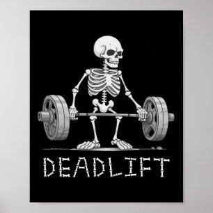 Skelet Halloween Grappig Gewichtheffen Kostuum  Poster