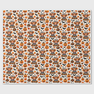 Skelet Halloween Inpakpapier voor Schattige Hoogla