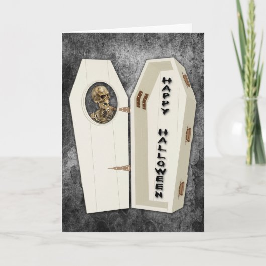 Skelet Halloween Kaart (Voorkant)