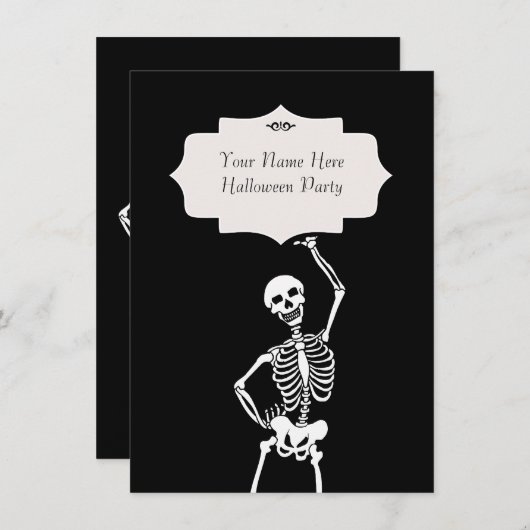 Skelet Halloween Kaart (Voorkant / Achterkant)