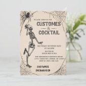 Skelet Halloween Kostuums & Cocktail Kaart (Staand voorkant)