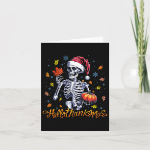 Skelet Halloween Mery Christmas Happy Hallobedankj Kaart