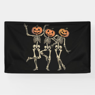 Skelet Halloween Pompoen Herfst Griezelig Seizoen  Spandoek