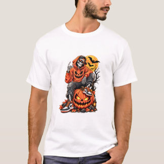 skelet Halloween pompoen shirt
