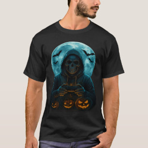 Skelet Halloween Schedel Gamer Griezelfiguur Pompo T-shirt