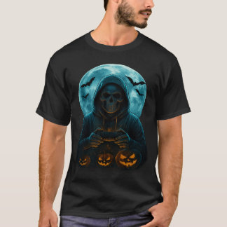 Skelet Halloween Schedel Gamer Griezelfiguur Pompo T-shirt