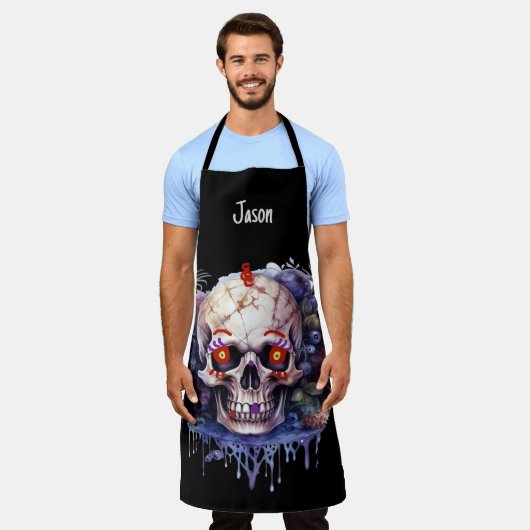 Skelet Halloween Schort (Gedragen)