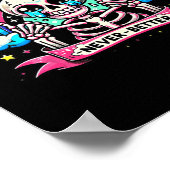 Skelet Halloween Shirten Nooit Beter Schedel Regen Poster (Hoek)