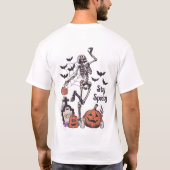 Skelet Halloween Stay Spooky Cool gepersonaliseerd T-shirt (Achterkant)