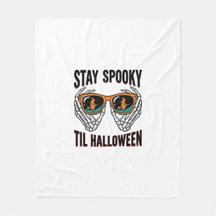 Skelet Halloween T-shirt met Heksen Zonnebril Vint Fleece Deken