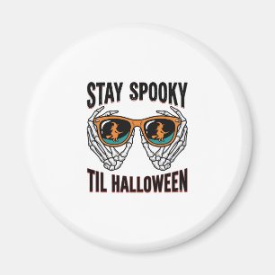 Skelet Halloween T-shirt met Heksen Zonnebril Vint Magneet