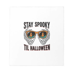 Skelet Halloween T-shirt met Heksen Zonnebril Vint Notitieblok