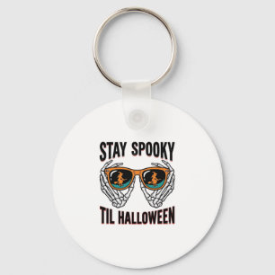 Skelet Halloween T-shirt met Heksen Zonnebril Vint Sleutelhanger