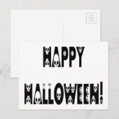 Skelet Halloween-tekst Briefkaart (Voorkant / Achterkant)