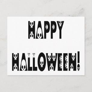 Skelet Halloween-tekst Briefkaart