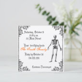 Skelet Halloween Uitnodiging (Staand voorkant)