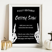 Skelet Halloween Verjaardagsfeest Tafelbord Poster