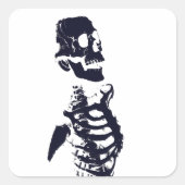 SKELET HALLOWEEN VIERKANTE STICKERS (Voorkant)