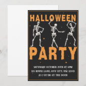 Skelet Halloweenfeest Kaart (Voorkant / Achterkant)