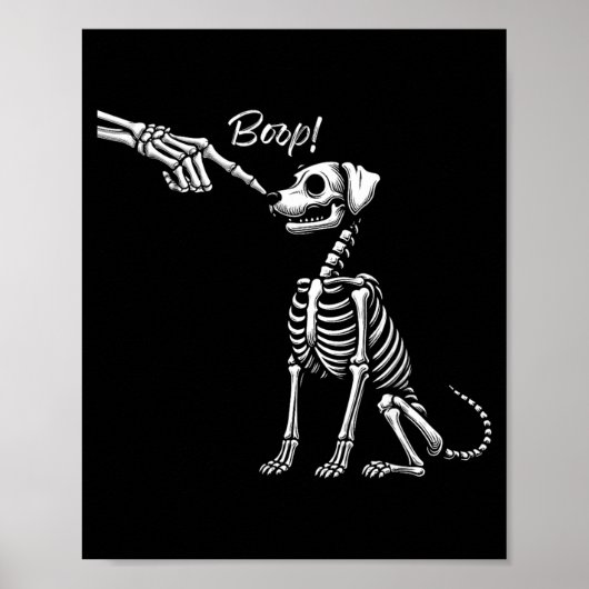 Skelet Hand Aait Kuttige Puppy Halloween Poster (Voorkant)