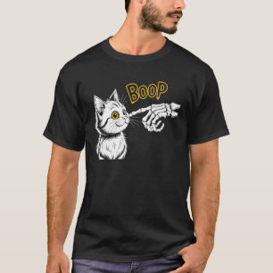 Skelet Hand Boop Kat Liefhebber Schattige Katten H T-shirt