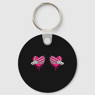 Skelet Hand Borst Liefde Hart Halloween Vrouwen Co Sleutelhanger