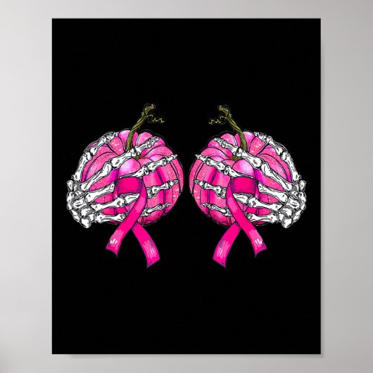 Skelet Hand Borst Pompoen Borstkanker Halloween Poster (Voorkant)