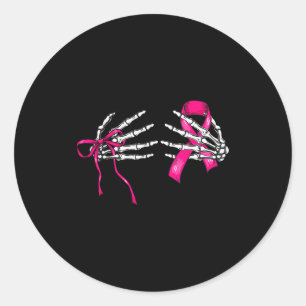 Skelet Hand Check Uw S Grappige Overlevende Borstk Ronde Sticker
