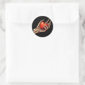 Skelet Hand die Rode Hart Sticker vasthoudt (Tas)
