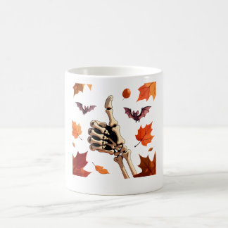 Skelet Hand Duim Omhoog Positieve Halloween Koffiemok