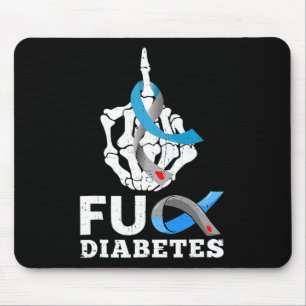 Skelet Hand Fck Diabetes Blauwe Lint Bewustzijn M Muismat
