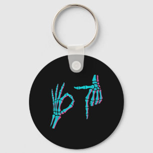 Skelet Hand Grappig Zes Zeven 6 7 Meme 67 Hallowee Sleutelhanger