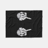 Skelet Hand Halloween Botten Middenvinger Schedel Fleece Deken (Voorkant (Horizontaal))