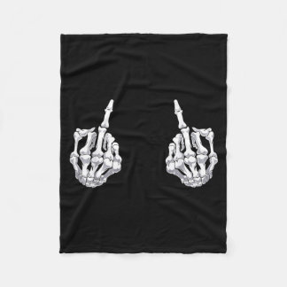 Skelet Hand Halloween Botten Middenvinger Schedel Fleece Deken