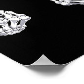 Skelet Hand Halloween Botten Middenvinger Schedel Poster (Hoek)