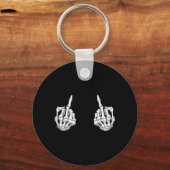Skelet Hand Halloween Botten Middenvinger Schedel Sleutelhanger (Voorkant)