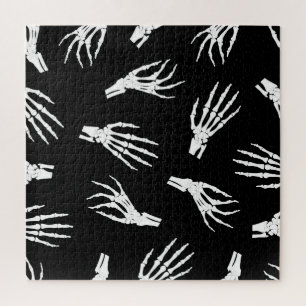Skelet hand: Halloween botten patroon. Legpuzzel