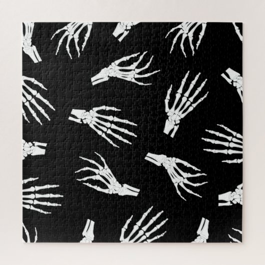 Skelet hand: Halloween botten patroon. Legpuzzel (Verticaal)