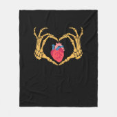 Skelet Hand Hart Anatomie Cardiac Cvicu Nurse HA Fleece Deken (Voorkant)