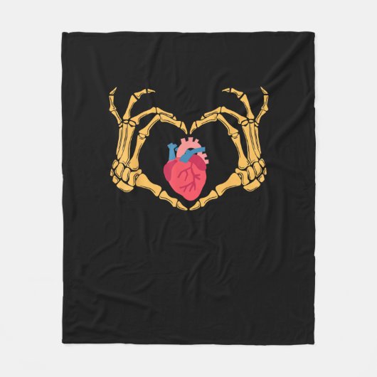 Skelet Hand Hart Anatomie Cardiac Cvicu Nurse HA Fleece Deken (Voorkant)