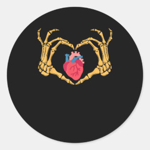 Skelet Hand Hart Anatomie Cardiac Cvicu Nurse HA Ronde Sticker