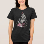 Skelet Hand Hart Bloemrijke Gotische Waterverf Bru Tri-Blend Shirt (Voorkant)