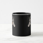 Skelet Hand Hart en Pompoen Grappige Schedel Halve Mok (Midden)