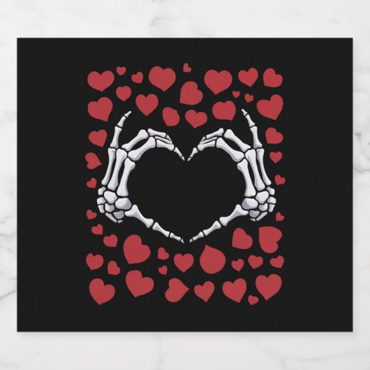 Skelet Hand Hart Grappige Beenderen Valentijnsdag Bier Etiket (Enkel label)