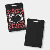 Skelet Hand Hart Grappige Botten Valentijnsdag Badge (Voor- en achterkant)