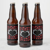 Skelet Hand Hart Grappige Botten Valentijnsdag Bier Etiket (Flessen)